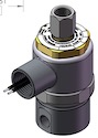 Technical drawing — MODEL EL23 BODY OPTION "O" 3WNC PIPED EXHAUST EXPLOSION PROOF