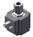 Technical drawing — MODEL O21 1/8-27 NPT 2WNO DIN STYLE COIL