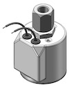 Technical drawing — MODEL O21 1/8-27 NPT 2WNO GROMMET WITH LEADS