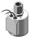 Technical drawing — MODEL O21 1/4-18 NPT 2WNO GROMMET WITH LEADS