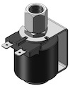 Technical drawing — MODEL O21 1/4-18 NPT 2WNO YOKE WITH SPADE TERMINALS