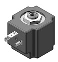 Technical drawing — MODEL O23 3WNC EXHAUST TO ATMOSPHERE DIN STYLE COIL