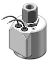 Technical drawing — MODEL O24 1/4-18 NPT 3WNO GROMMET WITH LEADS