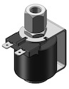 Technical drawing — MODEL O24 1/8-27 NPT 3WNO YOKE WITH SPADE TERMINALS