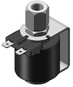 Technical drawing — MODEL O24 1/4-18 NPT 3WNO YOKE WITH SPADE TERMINALS