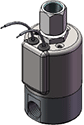 Technical drawing — MODEL 21 1/4-18 NPT 2WNO GROMMET WITH LEADS