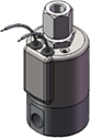 Technical drawing — MODEL 21 1/8-27 NPT 2WNO GROMMET WITH LEADS