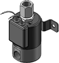 Technical drawing — MODEL 21 1/4-18 NPT 2WNO GROMMET/BRACKET WITH LEADS