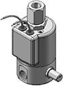 Technical drawing — MODEL 21 MANUAL OVERRIDE 2WNO GROMMET HOUSING WITH LEADS