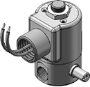 Technical drawing — MODEL 22 MANUAL OVERRIDE 2WNC CONDUIT COIL CONNECTION