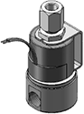 Technical drawing — MODEL 24 1/4-18 NPT 3-WAY NORMALLY OPEN YOKE WITH LEADS