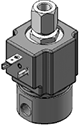 Technical drawing — MODEL 24 1/8-27 NPT 3-WAY NORMALLY OPEN DIN STYLE COIL