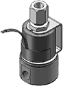 Technical drawing — MODEL 24 1/8-27 NPT 3-WAY NORMALLY OPEN YOKE WITH LEADS