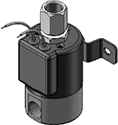 Technical drawing — MODEL 24 1/4-18 NPT 3WNO GROMMET/BRACKET WITH LEADS
