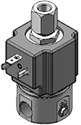Technical drawing — MODEL 24 METERING 3-WAY NORMALLY OPEN DIN STYLE COIL