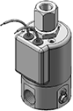 Technical drawing — MODEL 24 METERING 3-WAY NORMALLY OPEN GROMMET HOUSING WITH LEADS