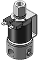 Technical drawing — MODEL 24 METERING 3-WAY NORMALLY OPEN YOKE WITH SPADE TERMINALS