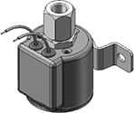 Technical drawing — MODEL O21 2WNO GROMMET/BRACKET HOUSING WITH LEADS