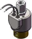 Technical drawing — MODEL 35 1/8-27 NPT 3-WAY DIRECTIONAL CONTROL GROMMET WITH LEADS