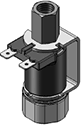 Technical drawing — MODEL 51 STUD MOUNT BODY 2WNO YOKE WITH SPADE TERMINALS