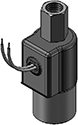 Technical drawing — MODEL LLW53 BODY OPTION "E" 3WNC PIPED EXHAUST GROMMET WITH LEADS