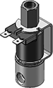 Technical drawing — MODEL LLW53 METERED BODY 3WNC PIPED EXHAUST YOKE WITH SPADE TERMINALS