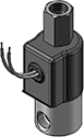 Technical drawing — MODEL LW51 1/8-27 NPT 2WNO GROMMET WITH LEADS