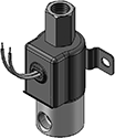 Technical drawing — 1/8-27 NPT 3WNC PIPED EXHAUST GROMMET/BRACKET WITH LEADS