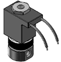 Technical drawing — MODEL 582 2WNC 21 STAINLESS STEEL BODY WITH 10-32 PORTS
