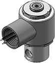 Technical drawing — MODEL E53 METERED BODY 3WNC EXHAUST TO ATMOSPHERE EXPLOSION PROOF