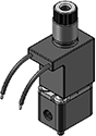 Technical drawing — MODEL L581 2WNO MOLDED LEADS COIL PLASTIC BODY WITH 10-32 PORTS