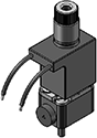 Technical drawing — MODEL L581 2WNO MOLDED LEADS STYLE COIL MANIFOLD MOUNT PLASTIC BODY WITH MANUAL OVERRIDE