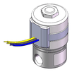 Technical drawing — MODEL 22 3-WIRE 1/4-18 NPT 2WNC MAGNETIC LATCHING COIL WITH 3 LEADWIRES